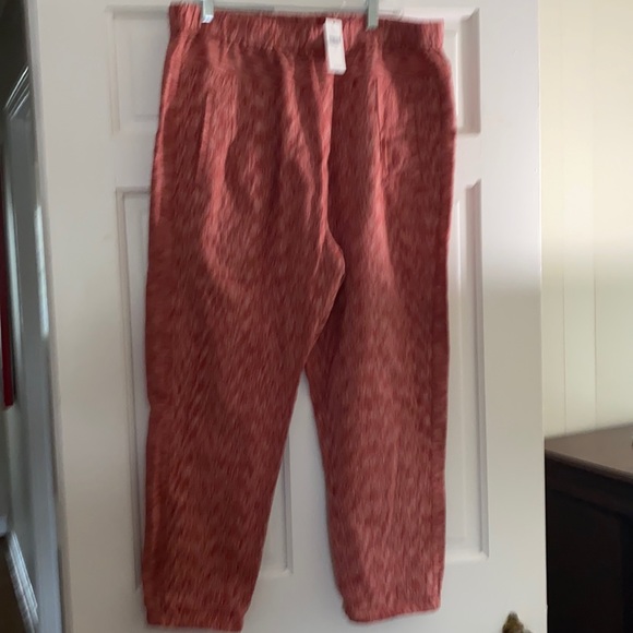 Anthropologie Striped Linen Red Motif Pants Large - Picture 8 of 14
